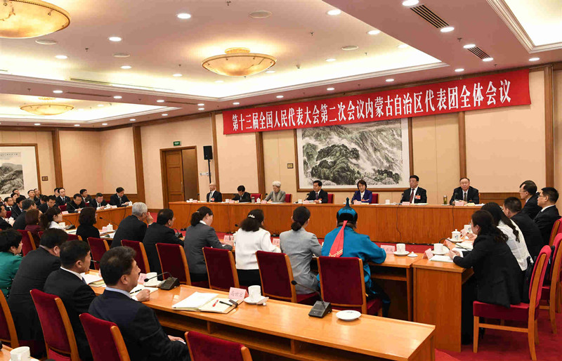 十三届全国人大二次会议内蒙古代表团召...