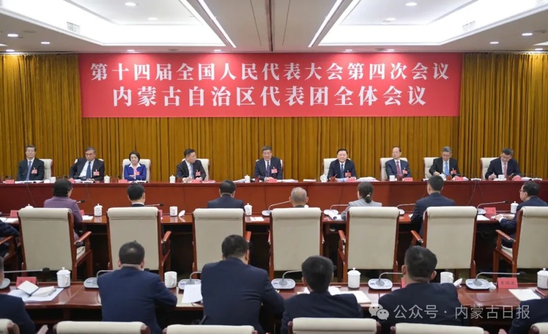 内蒙古代表团审议政府工作报告 何立峰参加审议并发言 王伟中主持并发言 包钢杨振武发言